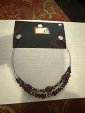 Marks and Spencer Halskette Rot / Silber Perlen