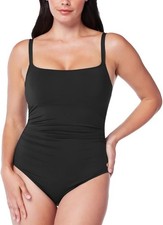 Bleu Rod Beattie X4601 Underwire Standard Kore Scoop Neck One-Piece, Black, 14