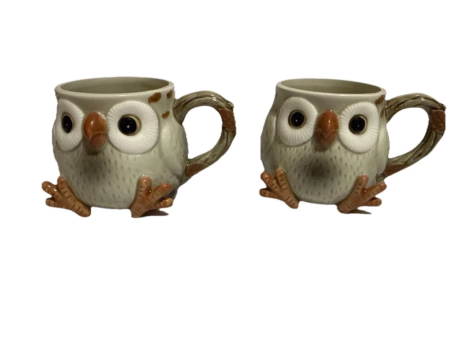 Fitz & Floyd Woodland Owl Teapot & Mug Set Japan 1978 FF Marked Vintage - Image 2 of 4