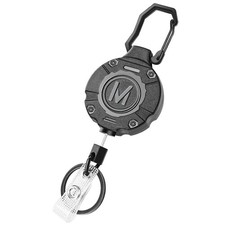 Heavy Duty Retractable Badge Reel Carabiner Holder 31.5 Steel Cord 1 Pack