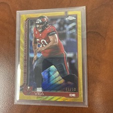 2025 Topps Chrome Vita Vea #286 Tampa Bay Buccaneers Gold Wave Refractor /50