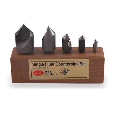 Keo 919-000-043 Countersink Set, 5 Pc, 1 Fl, 120 Deg, Cobalt