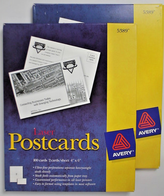 Avery 196 Laser Postcards 4''x6'' 5389 #98s