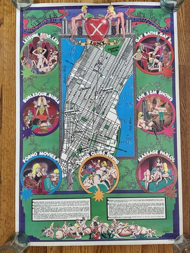 New York Sex Shop S&M Gay Bath House Live Strip Porno Swing Massage Poster LGBTQ