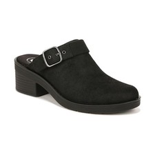 Women's Open Book Washable Block Heel Clogs Black Fabric SZ 9