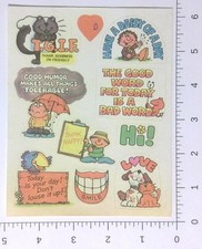 Vintage Hallmark 1970s 1980s Humorous Character Sticker Sheet Decal