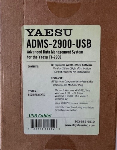 Yaesu ADMS-2900-USB Advanced Data Management System for Yaesu FT-2900- NEW