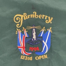 VTG 1994 Turnberry Open Windbreaker Jacket Men L Green Scotland Golf Pullover