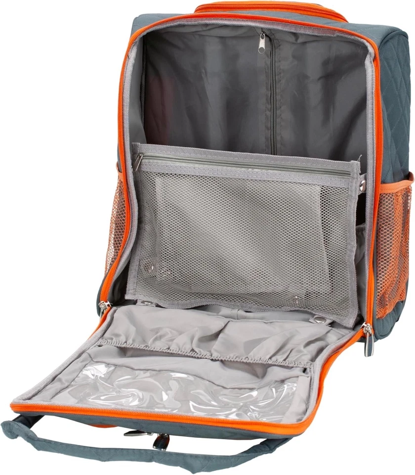 EQUIPAJE DE MANO ROCKLAND MELROSE VERTICAL CON RUEDAS DEBAJO DEL ASIENTO CARBÓN 16 PULGADAS Foto 4 de 4