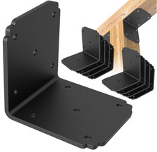 Pack de 8 escuadras metálicas reforzadas en forma de L, de 4 x 4 x 3,5 pulgadas