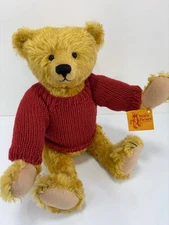 Vtg Kathleen Wallace STIER Artist Teddy Bear 18" Mohair SIGNED Fully Jointed