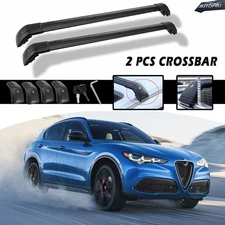 2PCS Crossbar Fit For Alfa Romeo Stelvio 2017-2025 Roof Rack Cargo Bars Lockable