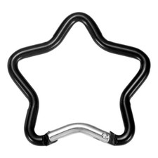 Star Shaped Snap Clip 1 Pack - Keychain Clip Black 