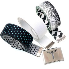 3 Pack Golf Web Belt Reversible Metal Buckle New Silver Buckle 3 