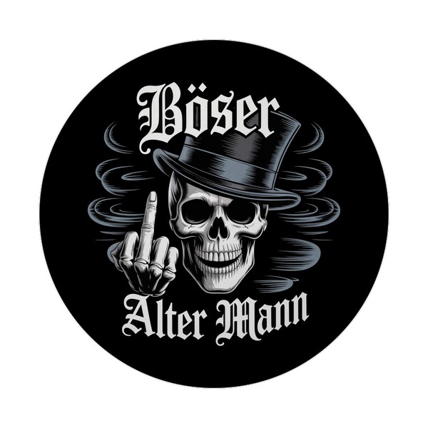 Totenkopf Mit Mittelfinger Magnet Mit FlaschenöFfner - BöSer Alter Mann-image
