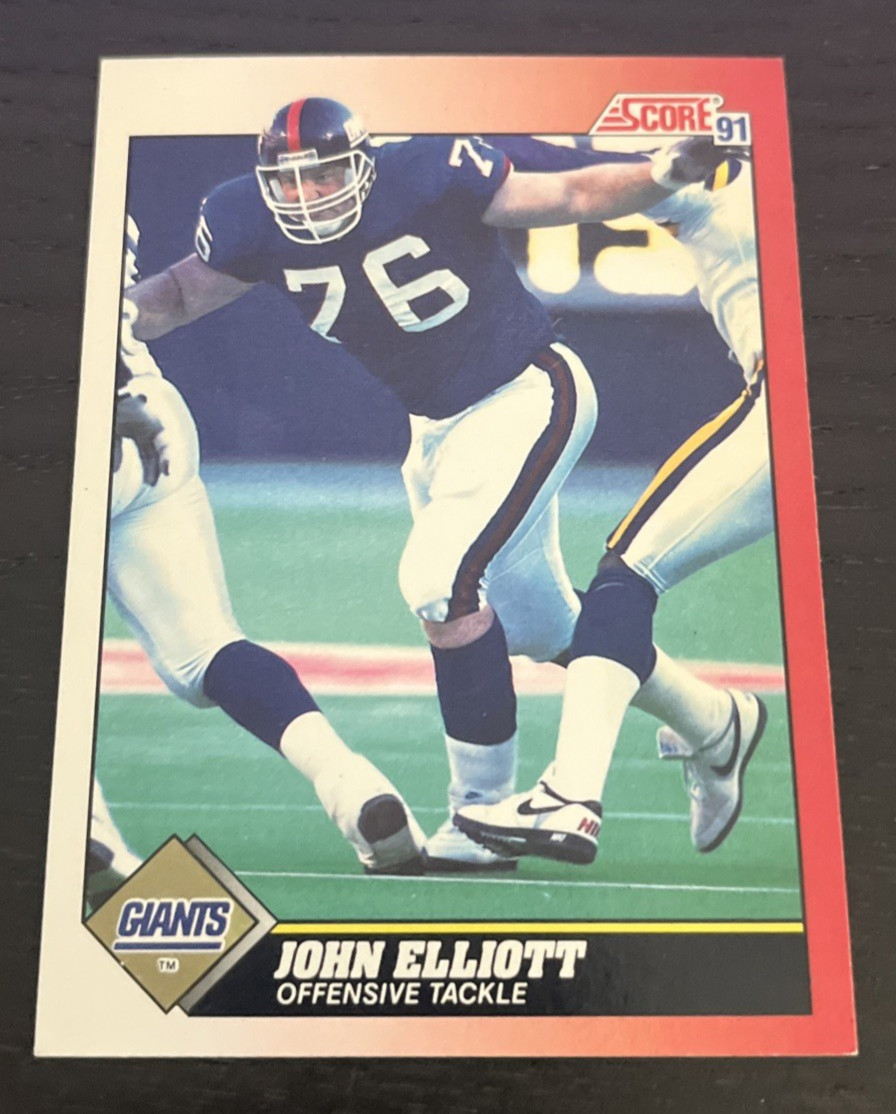 1991 Score - John Elliott - #176 - New York Giants