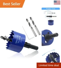 Compact HSS Bi-Metal Hole Saw - 1 1/4 Inch Cutting Depth for All Materials