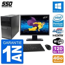 PC Tour Dell 390 MT Ecran 27" Intel G630 RAM 4Go SSD 120Go HDMI Windows 10 Wifi