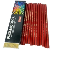 12 BEROL PRISMACOLOR Thick Lead Art Pencils~Scarlet Lake 923~NIB~HTF~Unsharpened