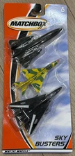2001 Matchbox Sky Busters 3 Pack - Mig-21, F-14, SR-71 Blackbird NEW IN BOX