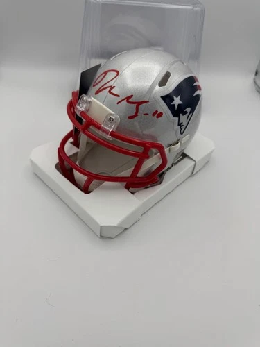 Drake Maye Signed New England Patriots Mini Helmet COA Holo