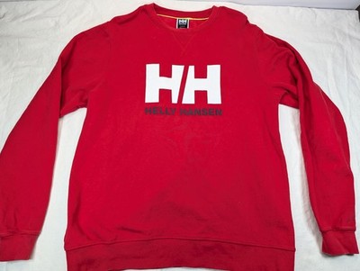 Helly Hansen Logo Crewneck Sweatshirt Size XL Red Crew neck 