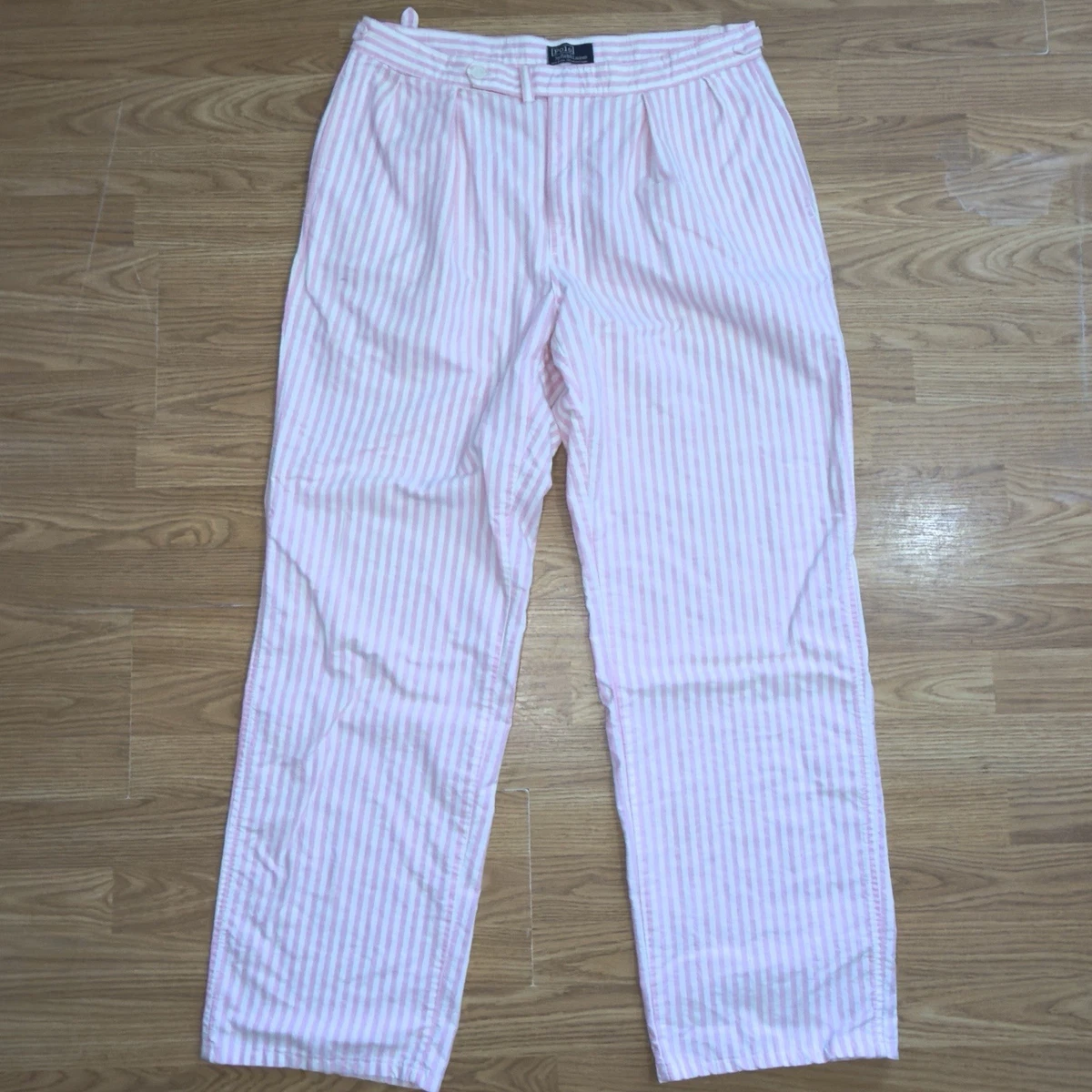 パンツ Ralph Lauren 90s Linen Stripe Slacks Polo Ralph Lauren Striped Casual Pants for Men for sale | eBay