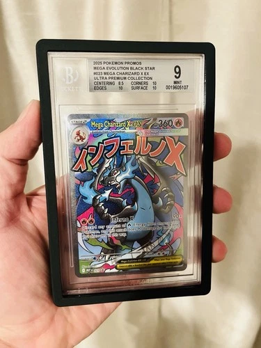 2025 Pokémon Black Star Promo #023 Mega Charizard X EX UPC BGS 9