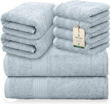 HomeBurg Luxe Set – Washcloths , Hand Towels  & Bath Towel 100% Cotton, Soft