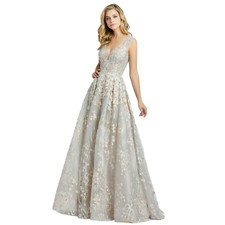 MAC DUGGAL Women's Beaded Multi Floral Gown Maxi Formal Dress Size 6 NWT