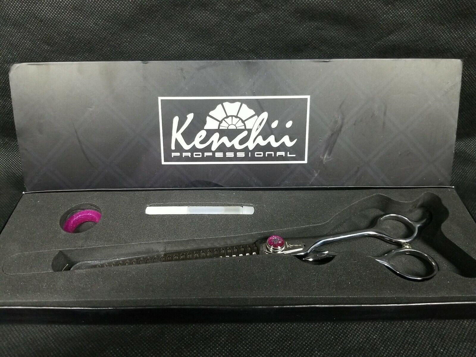Kenchii Scorpion 24 Tooth Dog Grooming Thinning Shear Open Box Pink Glitter