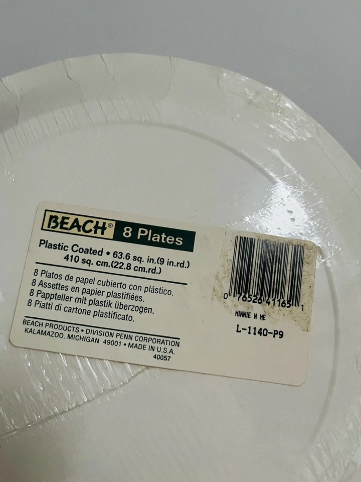 Platos de papel vintage Disney MINNIE 'N ME fiesta de cumpleaños 9" 8 ratón redondo rosa Foto 3 de 3