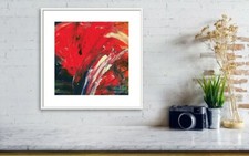 Red Square CanvasART ,Abstract Painting, Acrylic, Modern WALLDECOR ,WHEN ITS RED
