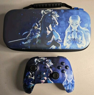 Legend Of Zelda Wireless Controller Power A & Case Nintendo Switch Midnight EUC