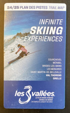 Les 3 Vallees Ski Trail Piste Map France Corchevel Meribel Val Thorens 2025 New