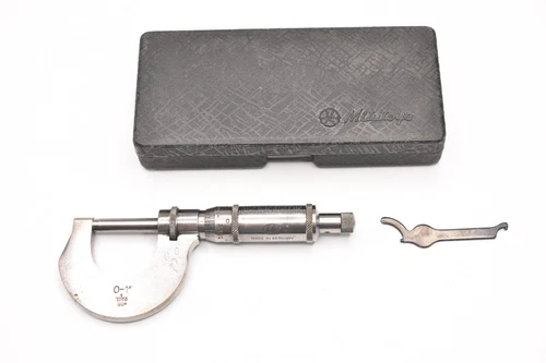 Helios 0-1" Ratchet Thimble Chrome Finish Outside Micrometer .001" Germany