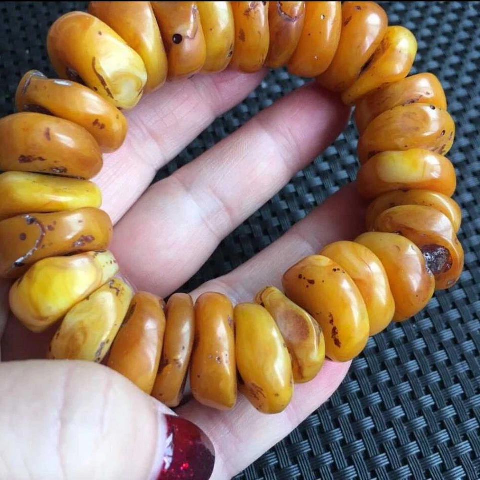 Fashion Old beaded bangle amber bracelet beeswax Fine Bracelet Restore - Image 3 of 4