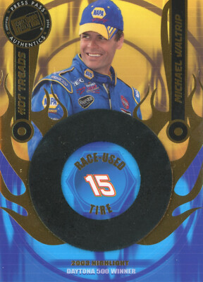 PRESSEAUSWEIS 2004 MICHAEL WALTRIP #HTR-16 332/1250 HOT TREADS REIFEN RELIKTKARTE