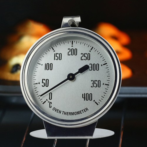 Cooking Oven Thermometer Large Dial Kitchen Cooking Stainless Steel Silver