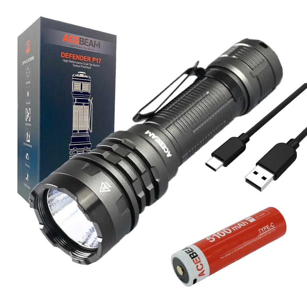 Acebeam Defender P17 CREE XHP70.3 HI 6500K Tactical Rechargeable