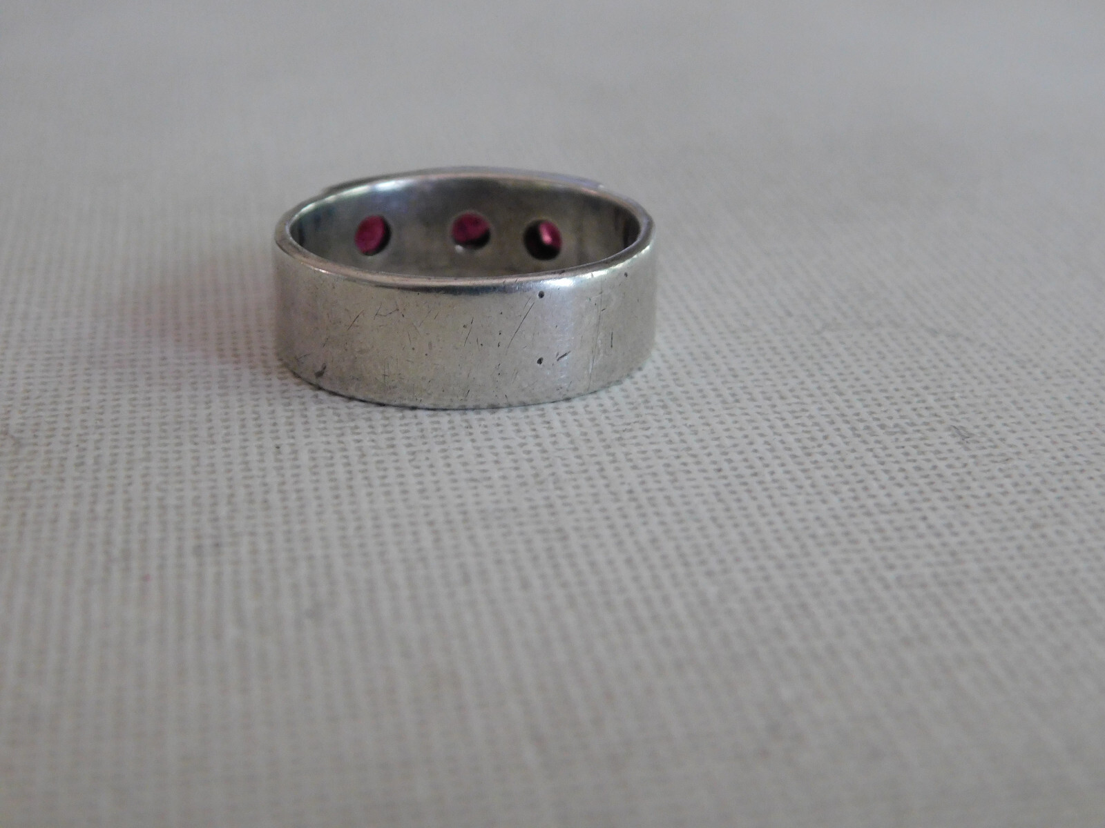 Sterling Silver Red Garnet Statement  Ring Sz 9 - image 3