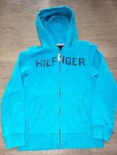 girls medium 8/10 TOMMY HILFIGER blue SPRING FALL JACKET HOODIE sparkles POCKET