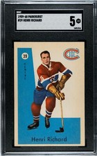 1959-60 Parkhurst # 39 HENRI RICHARD MONTREAL CANADIENS GRADED SGC 5