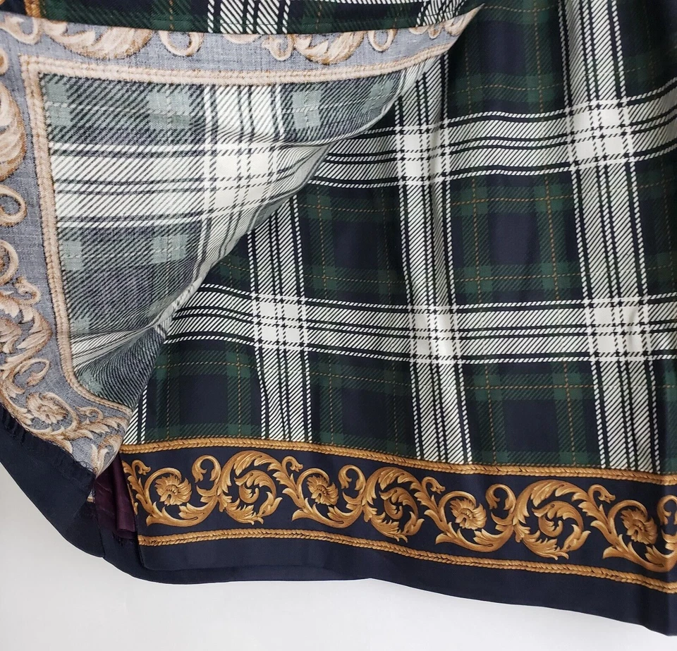 Falda vintage para mujer Brooks Brothers tartán a cuadros estilo envolvente forro talla 14 EE. UU. Foto 2 de 4