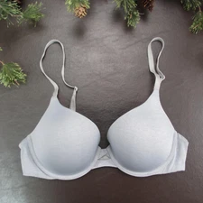 Victoria's Secret Bra 34C Gray Padded Underwire Adjustable Clasp Back