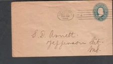 1898 1c Franklin postal cover Toledo OH to SD Arnett Jefferson City MO