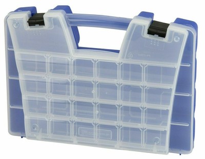 Akro-Mils 06118 Plastic Portable Hardware And Craft Parts Organizer, Large, Blue (641438668006)