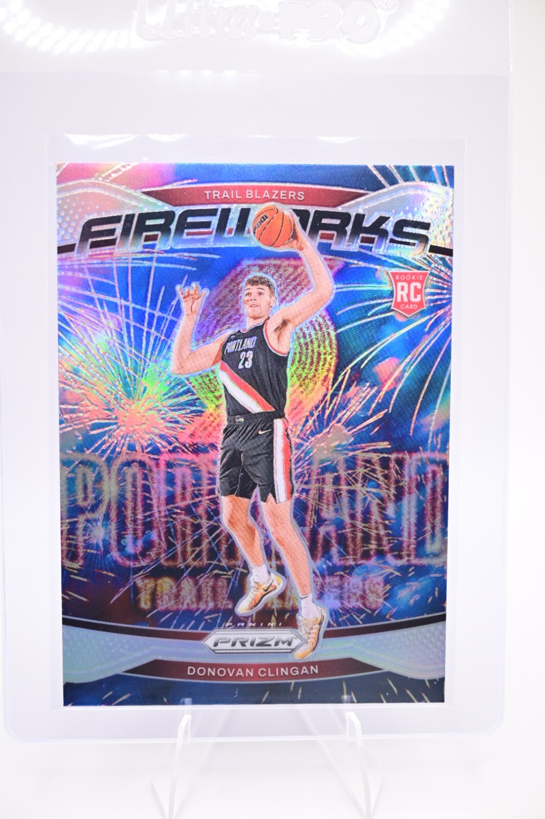 2024-25 Prizm Donovan Clingan Silver Fireworks RC #9