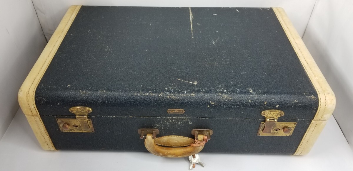 Vintage Hartmann Navy Blue Skymate & Leather Trim Hard Case