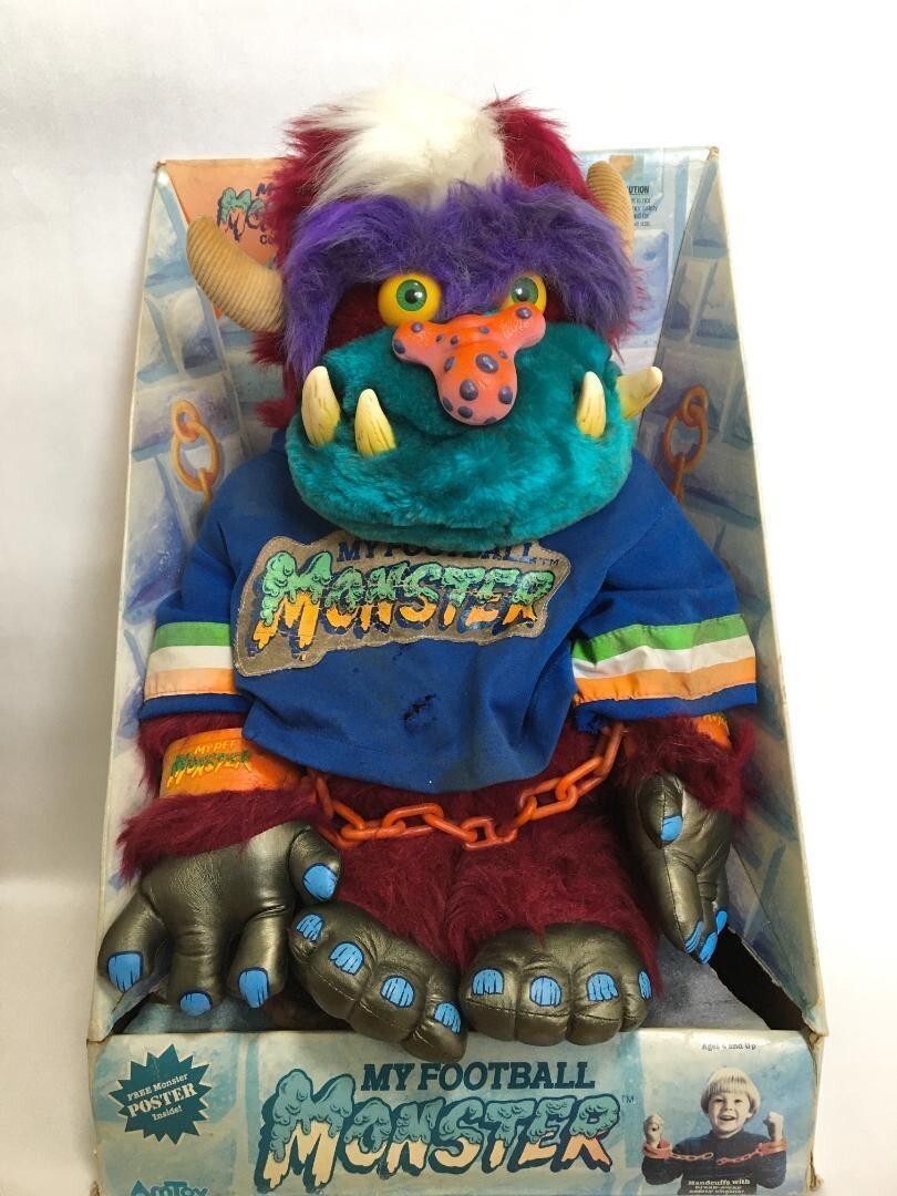 My Pet Football Monster Stuffed Toy 1986 AMTOY Plush w/ Box My Pet Football Monster Stuffed Toy 1986 AMTOY Plush w/ Box